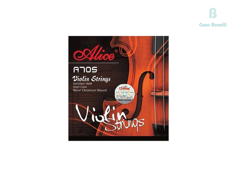 A705 NICKER CHROMIUM WOURD Alice Cuerdas para Violín 1/8