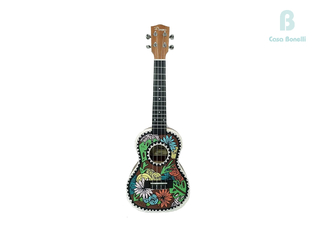 UK-27BW Ukelele Soprano Diseño Flores y Río