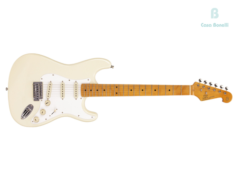 SST57 VWH SX Guitarra Eléctrica Stratocaster White Vintage Series