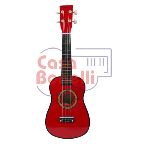 Ukelele Concierto Parquer Rojo Cenefa Negra Jy1c