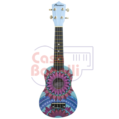 Ukelele Soprano Bamboo con diseño de mandalas BD-6