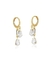 BRINCOS GOTA DUPLA CRISTAL BANHADOS A OURO 18K