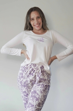 PIJAMA LIFE VIOLETA M/L CON PANTALON