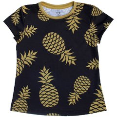 T-Shirt Menina Abacaxi Dourado - Isabb - Isabb