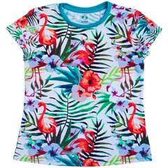 T-Shirt Menina Flamingo e Flores - Isabb - Isabb