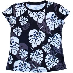 T-Shirt Menina Floral Fundo Preto - Isabb - Isabb