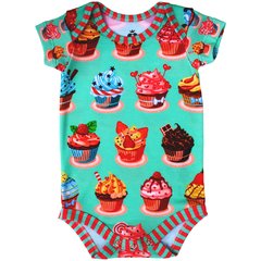 Body Bebê Estampado Mundo Cupcake - Isabb