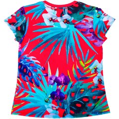 T-Shirt Menina Floral Fundo Vermelho - Isabb - Isabb