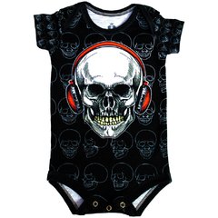 Body Bebê Estampado Caveira com Fone de Ouvido - Isabb