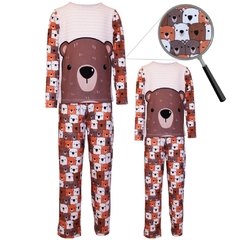 Pijama Infantil Menina Manga Longa e Calça Urso - Isabb na internet