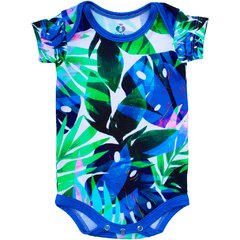 Body Bebê Estampado Aquarela com Folhas Tropicais - Isabb