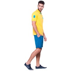Imagem do Tal Pai Tal Filho Kit 2 Camisas Polo Amarelas Com Azul Modelo Escudo | Otto