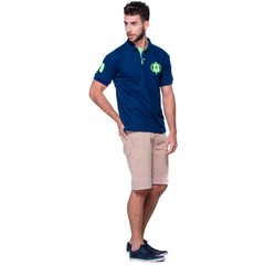 Imagem do Tal Pai Tal Filho Kit 2 Camisas Polo Azul-Marinho Com Verde-Limão Modelo Escudo | Otto