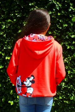 Blusa Moletinho Bolso Canguru com Capuz Mickey