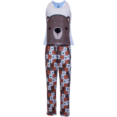 Pijama Adulto Feminino Regata e Calça Urso - Isabb