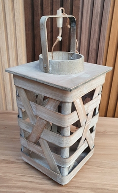 Farol de Madera con Portalampara para Foco