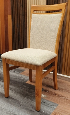 Silla Madera Pino Tapizadas Comedor Lustre Miel x 6 unidades