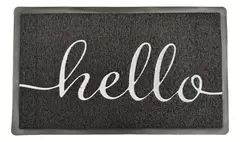 Felpudo Entrada casa exterior PVC Goma Gris o Negro Hello 44x74 cm