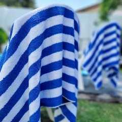 toallón rayado azul, 630Gr - comprar online