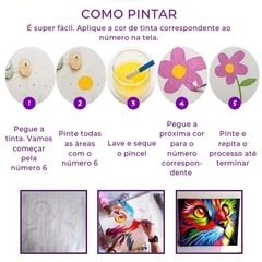 (2625) PINTURA EM TELA NUMERADA - MICKEY E MINNIE 1 - Mundo dos QCS