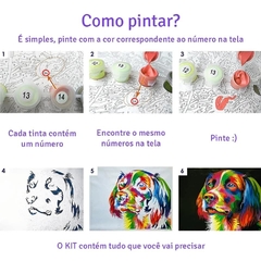 Kit Pintura Numerada Infantil - Macaco - Tela + Pincéis - Arte em Números  Ltda