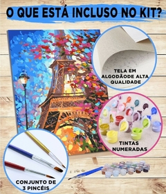 (2800) Pintura em Tela Numerada - Tela Tintas Pincéis - Gato Abstrato 2 - Com mini chave Philips e suporte para parede - loja online