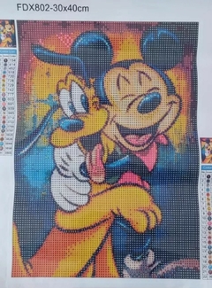 Imagem do (2150) Pintura com Diamantes - Diy 5D Strass - Mickey e Minnie - 30x40 cm