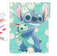 (3059) Pintura com Diamantes - Diy 5D Strass - Lilo e Stitch 2 - 40x30 cm - loja online