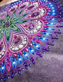 (2049) Pintura com Diamantes - Diy 5D Strass - Mandala 47 - 40x40 cm - Pedras Especiais - comprar online