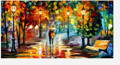 (1324) Pintura com Diamante - Walk in the Rain - 55x35 cm - Total