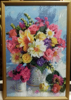 (1327) Pintura com Diamante - Flower Bouquet - 20x30 cm - Total na internet