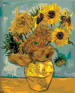 (1287) Pintura em Tela Numerada - Sunflowers; Van Gogh