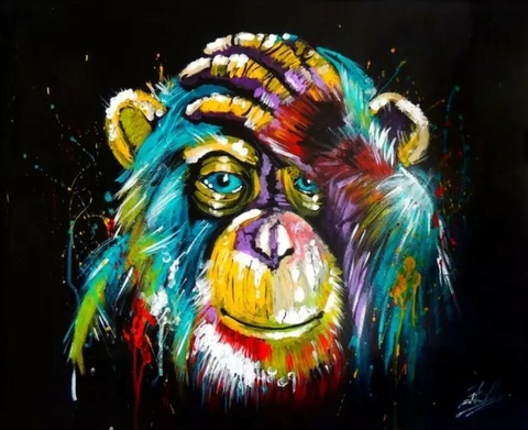 Kit de pintura de strass desenho brilhante macaco bonito padrão