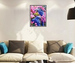 (1154) Pintura com Diamante - Papagaios - 40x30 cm - Parcial - comprar online