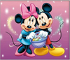 (1341) Pintura com Diamante - Mickey e Minnie 3 - 25x20 cm - Total