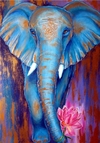 (2601) Pintura Com Diamantes - Elefante 4 - 30x40 Cm