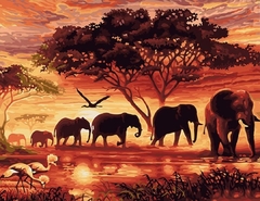 (2364) Pintura em tela Numerada - África