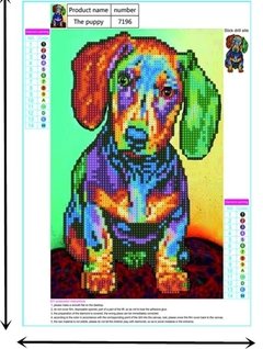 (1158) Pintura com Diamante - Cão Colorido - 25x30 cm - Parcial na internet