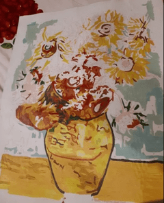 (1287) Pintura em Tela Numerada - Sunflowers; Van Gogh na internet