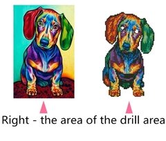(1158) Pintura com Diamante - Cão Colorido - 25x30 cm - Parcial - comprar online