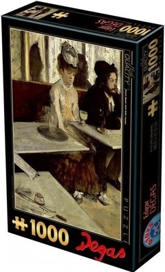 (1066) In a Café (Absinthe); Degas - 1000 peças Obs.: CAIXA LEVEMENTE DANIFICADA