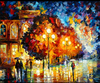 (1388) Pintura com Diamante - Noite Chuvosa - 30x25 cm - Total