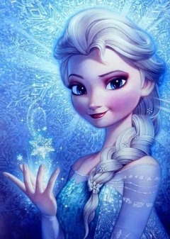 (3024) Pintura com Diamantes - Diy 5D Strass - Elsa, Frozen - 30x40 cm