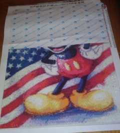 (1413) Pintura com Diamantes - Diy 5D Strass - Mickey - 30x40 cm - Mundo dos QCS