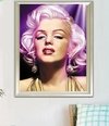 (1162) Pintura com diamante - Marilyn Monroe - 25x20 cm - Total
