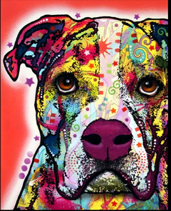 (1428) Pintura com Diamante - Cão 3 - 25x30 cm - Total