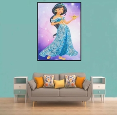 (2819) Pintura com Diamantes - Diy 5D Strass - Princesa Jasmine - 30x40 cm - Pedras Especiais8 na internet