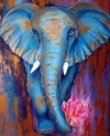 (2372) Pintura em Tela Numerada - Elefante