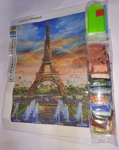 (3055) Pintura com Diamantes - Diy 5D Strass - Torre Eiffel 2 - 30x40 cm - comprar online