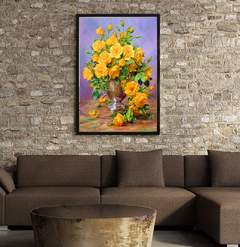 (1469) Pintura com Diamante - Flores Amarelas - 30x40 cm - Parcial - comprar online